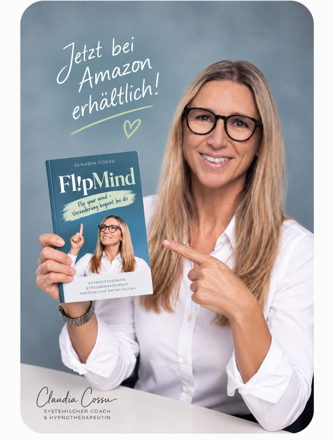 Claudia Cossu mit ihrem Buch FlipMind